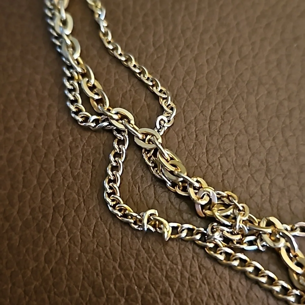 3/$30 Dainty Goldtone Layered Chain Necklace